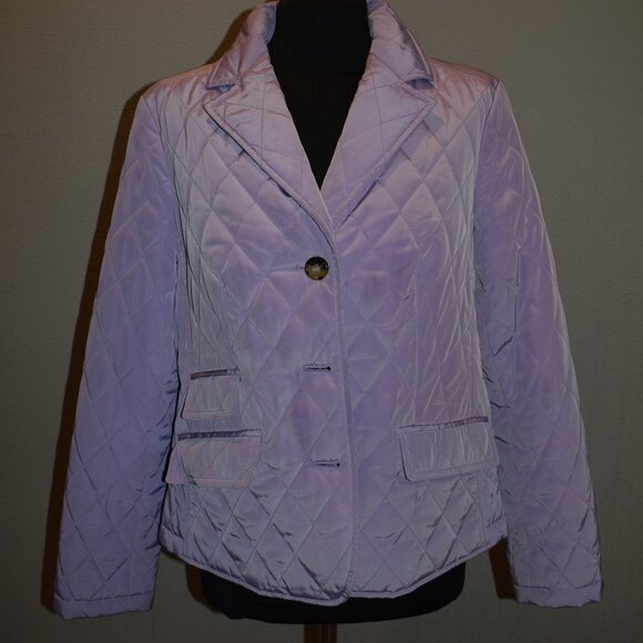 Talbots Petites Purple Quilted Jacket Size 14P - Picture 2 of 9